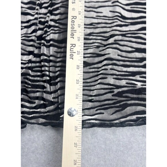 Vintage Notches Top Womens 2X Grey Velvet Zebra Bell Sleeve Whimsigoth Office - Picture 10 of 16